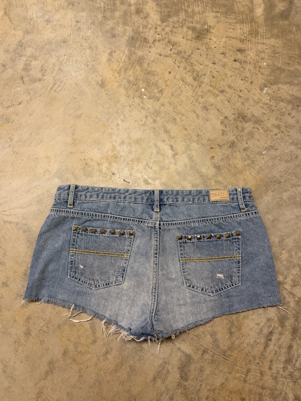 Women's Y2K  Light Blue Studded Denim Shorts